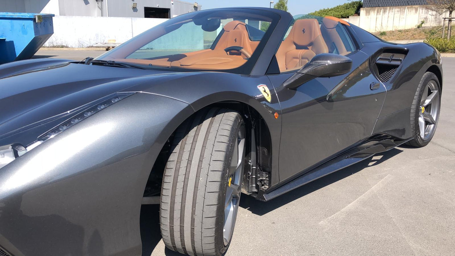 Ferrari 488/F8 - Carbon Fiber Side Skirts (With Wings)
