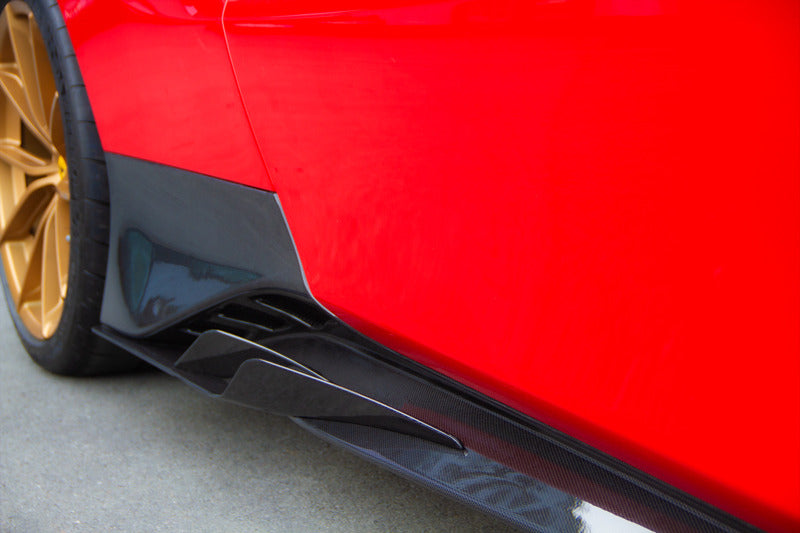 Ferrari 488/F8 - Carbon Fiber Side Skirts (With Wings)
