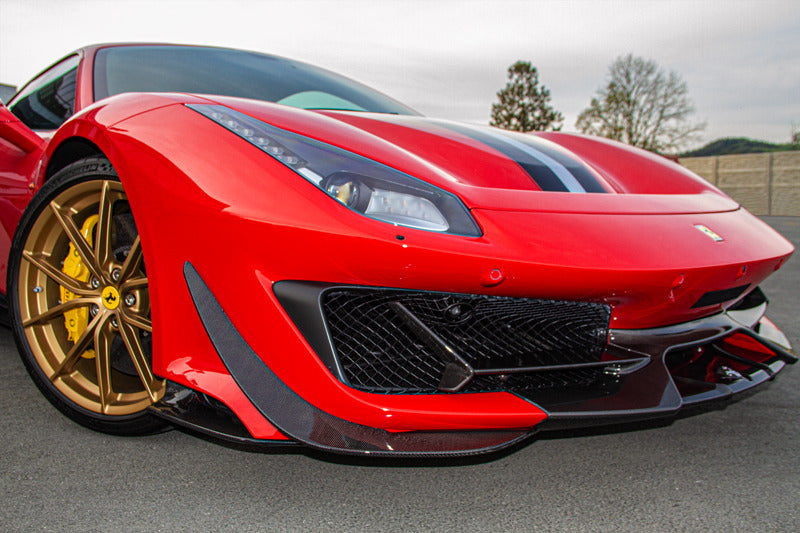 Ferrari 488 Pista - Carbon Fiber Front Spoiler (w Side Wings)