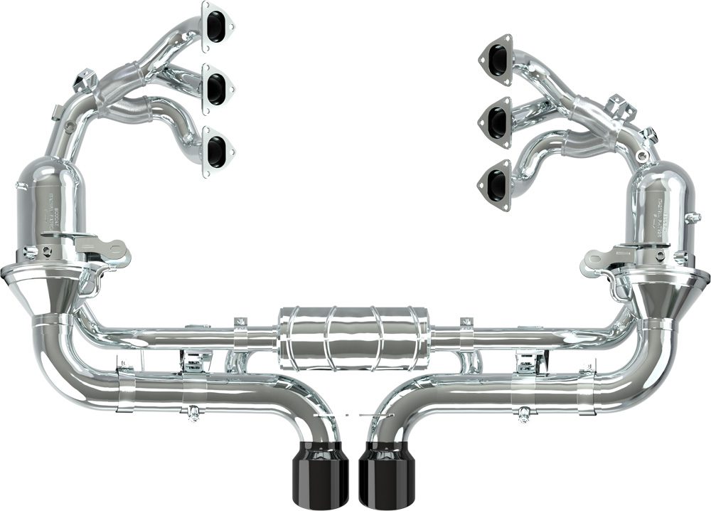 Porsche 992 GT3/RS - SET: 250 Cell Headers + Valved Exhaust w Carbon Tips (OE Actuators)