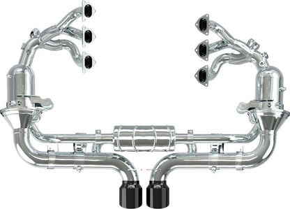 Porsche 992 GT3/RS - SET: 250 Cell Headers + Valved Exhaust w Carbon Tips (OE Actuators)