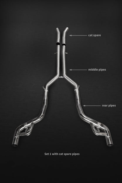 Mercedes AMG GT/S/C - Valved Exhaust w Mid-Pipes (incl Cat Delete/OEM Cat Adapters) (CES3)