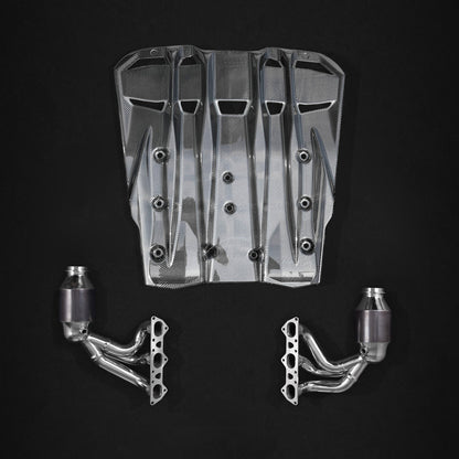 Porsche 991.2 GT3RS - Headers, 250 Cell Sport Cats + Carbon Engine Cover