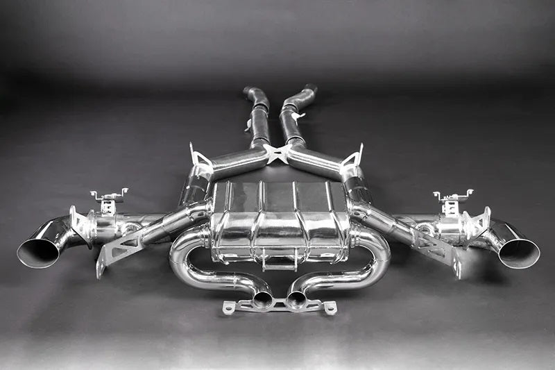 Mercedes AMG GTR - Valved Exhaust, Mid-Pipes w Cat Spares (OE Actuators)